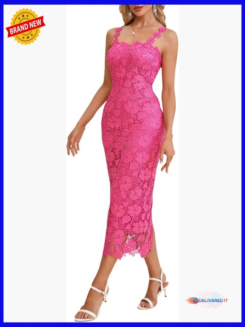 Lace Patchwork Sleeveless Floral Bodycon Maxi Dress Formal Cocktail Wedding